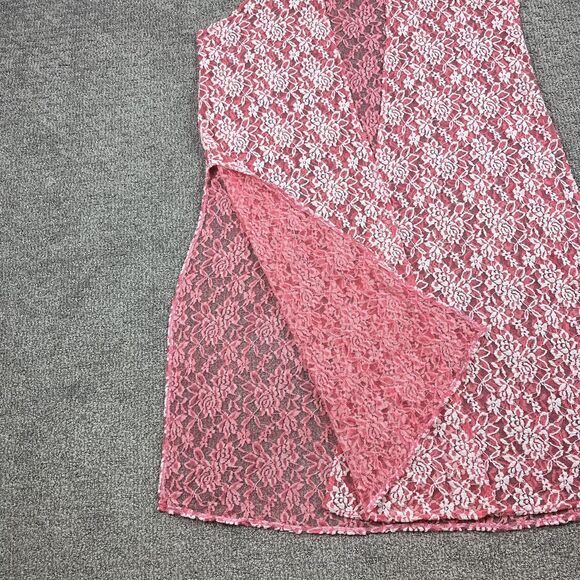 LuLaRoe Joy Duster Vest Womens Large Pink Lace Sheer Kimono Romantic Boho - Picture 3 of 8